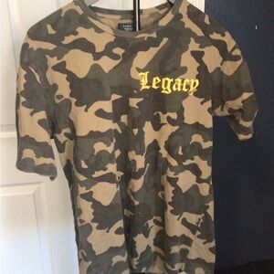 Zara Camouflage Kids T-Shirt with Yellow Print